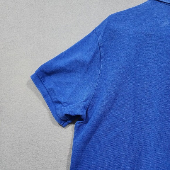 Polo Ralph Lauren Polo Shirt Mens XL Blue Solid Custom Fit 100% Cotton Vintage - Picture 14 of 16